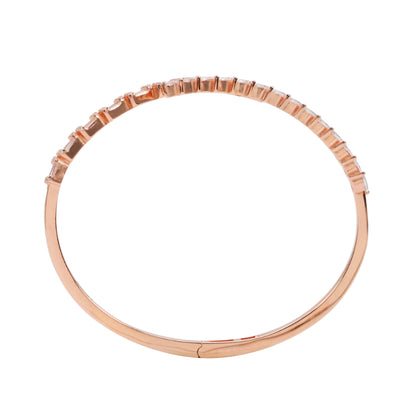 92.5 Hallmark Rose Polished Silver Cubic Zirconia Baguette Bracelet