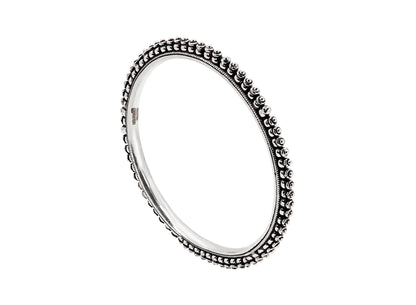 Ladies Silver Beaded Bangles