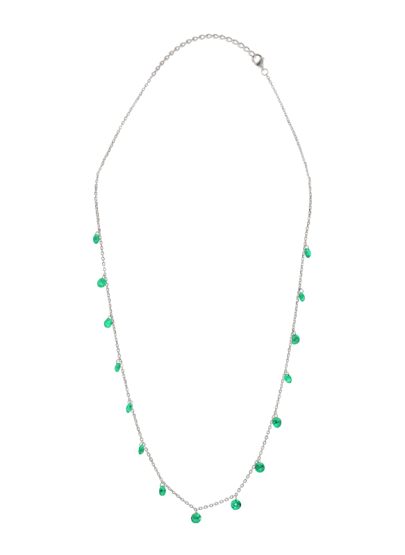 Emerald Dewdrop Silver Chain