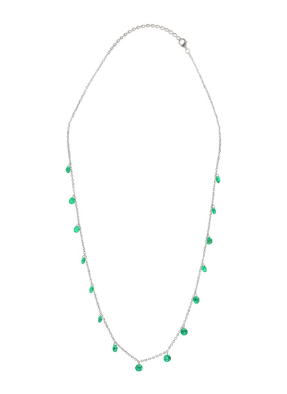 Emerald Dewdrop Silver Chain