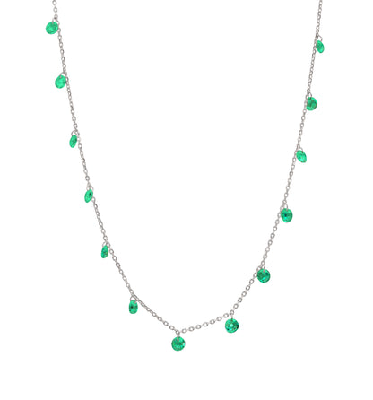 Emerald Dewdrop Silver Chain