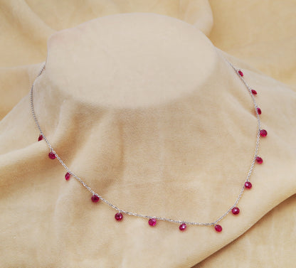 Ruby Radiance Silver Chain