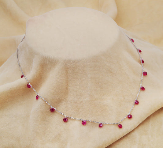 Ruby Radiance Silver Chain