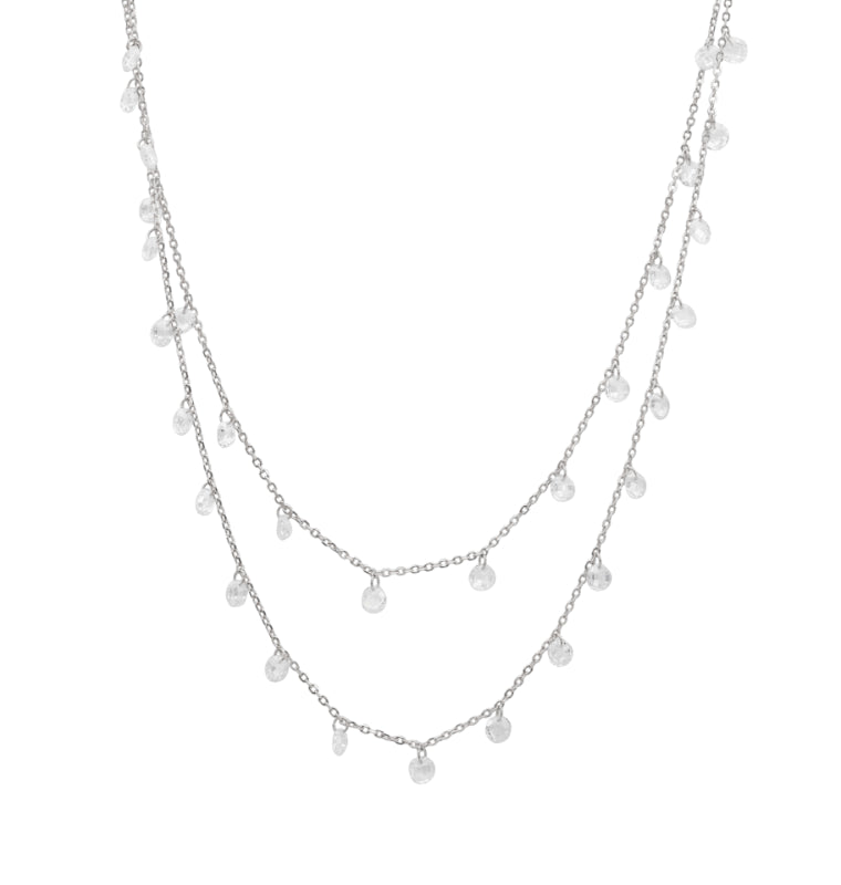 Moonlight Shimmer Layered Silver Chain