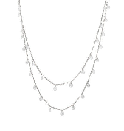 Moonlight Shimmer Layered Silver Chain