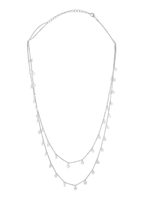 Moonlight Shimmer Layered Silver Chain