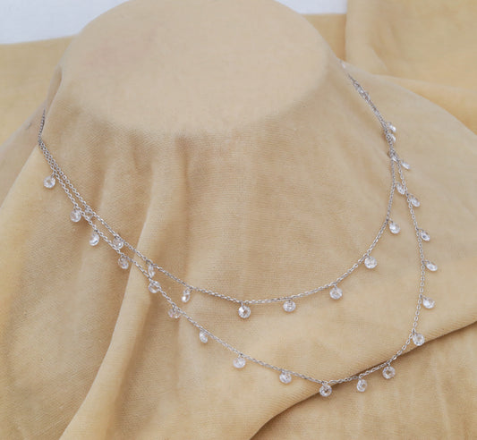 Moonlight Shimmer Layered Silver Chain