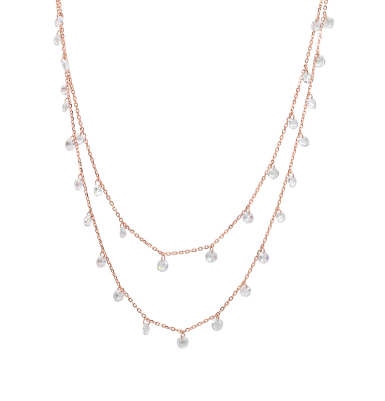 Blush Sparkle Double Strand Chain