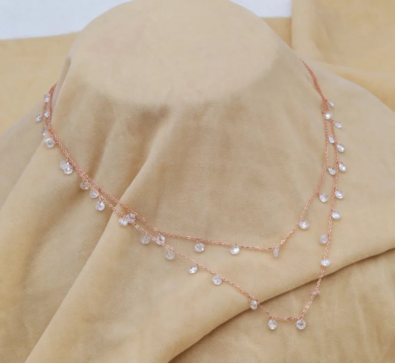 Blush Sparkle Double Strand Chain