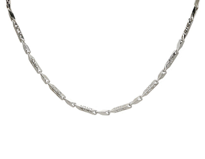 Engraved Edge Silver Chain