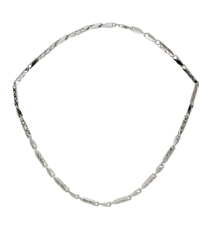 Engraved Edge Silver Chain