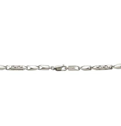 Engraved Edge Silver Chain