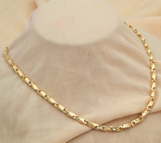 Golden Etch Silver Chain
