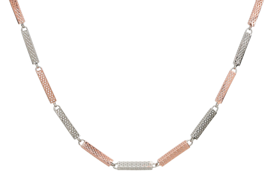 Urban Grid Dual-Tone Silver Chain