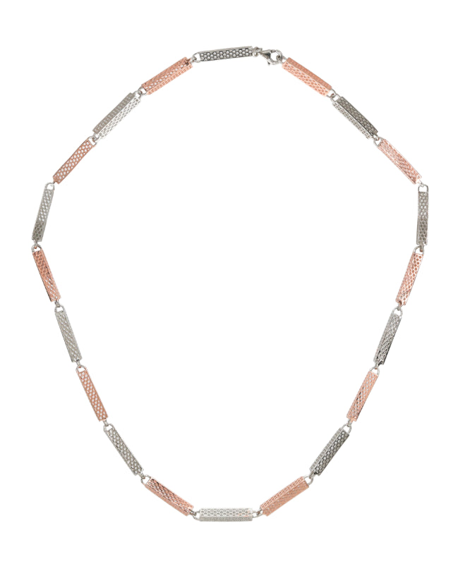 Urban Grid Dual-Tone Silver Chain