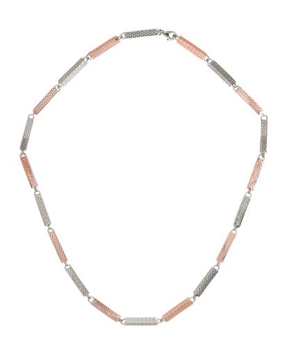 Urban Grid Dual-Tone Silver Chain