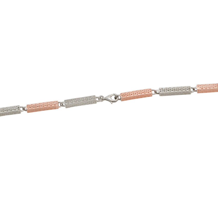 Urban Grid Dual-Tone Silver Chain