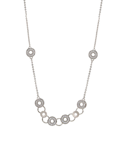 Silver CZ Circle Station Chain pendant