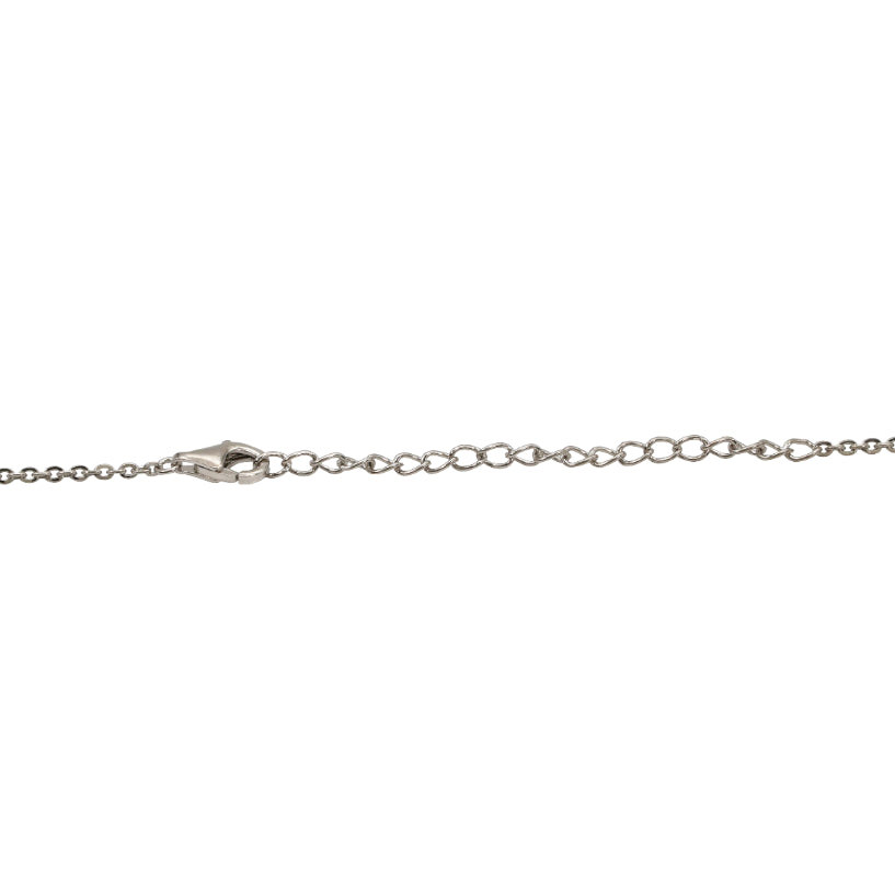 Silver CZ Bar Drop Station Chain pendant