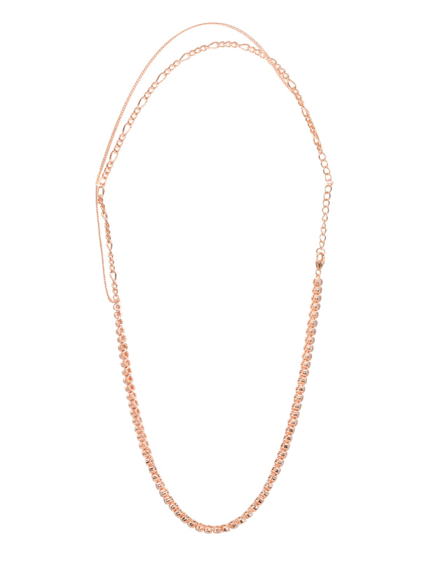 Rose Polished Silver CZ Tennis Layered