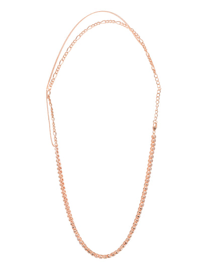 Rose Polished Silver CZ Tennis Layered