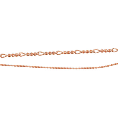 Rose Polished Silver CZ Tennis Layered