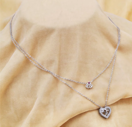 Dual Heart & Eye Layered Necklace