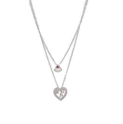 Dual Heart & Eye Layered Necklace