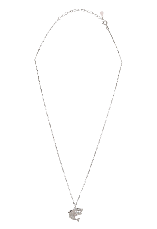 Shark’s Tooth CZ Pendant Necklace