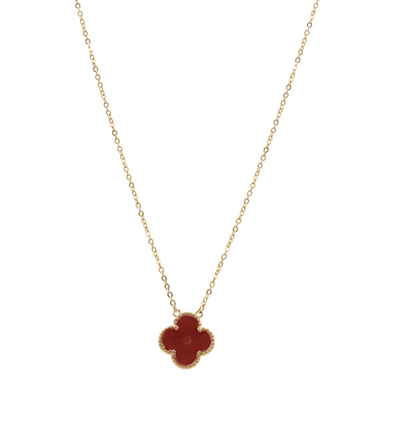 Lucky Clover Crimson Chain Pendant