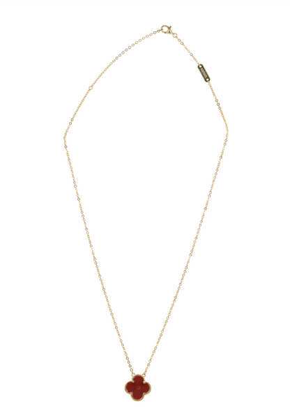 Lucky Clover Crimson Chain Pendant