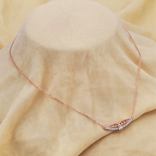 Rose-Glow Wings Chain Pendant