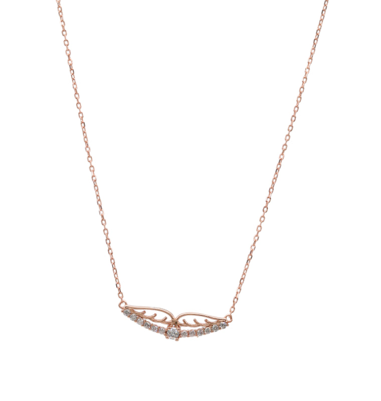 Rose-Glow Wings Chain Pendant