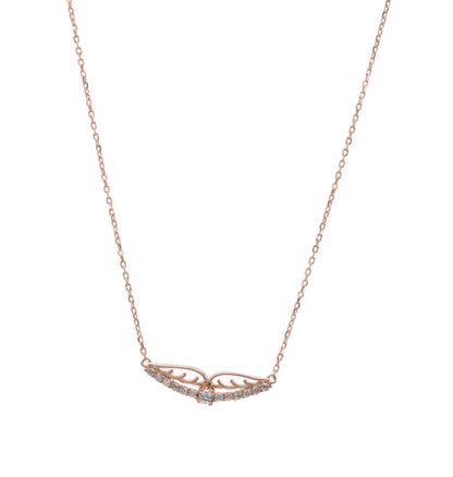 Rose-Glow Wings Chain Pendant