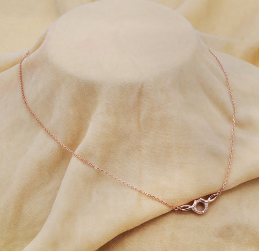 Rose-Glow Infinite Loop Chain Pendant