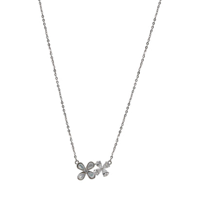 Twin Blooms Pearl Chain Pendant