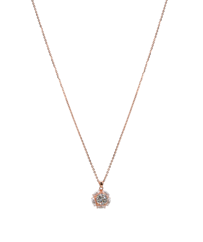 Rose-Glow Starburst Chain Pendant