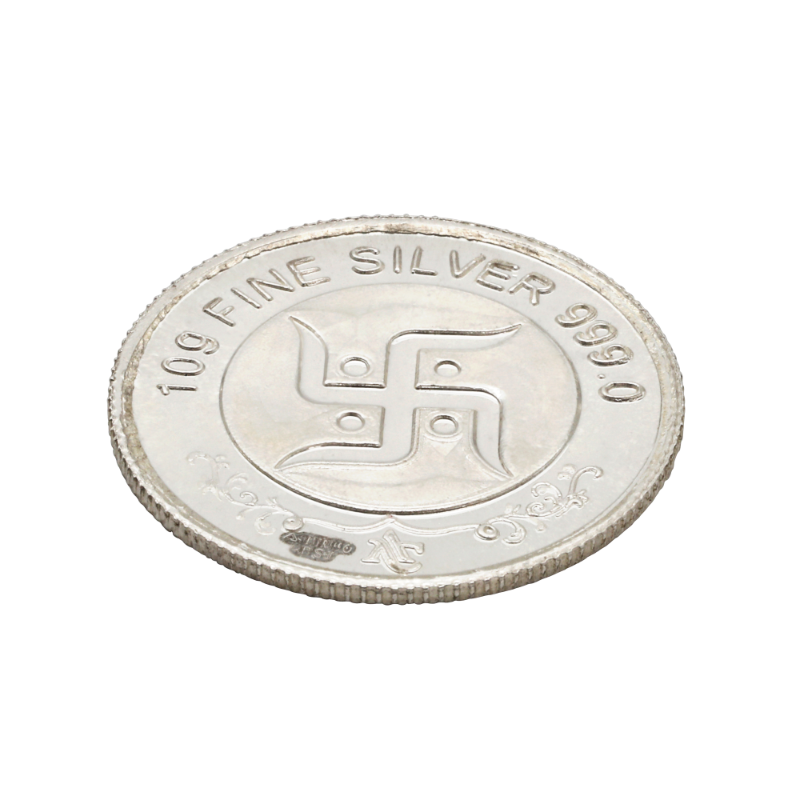 Auspicious Swastika Silver Coin