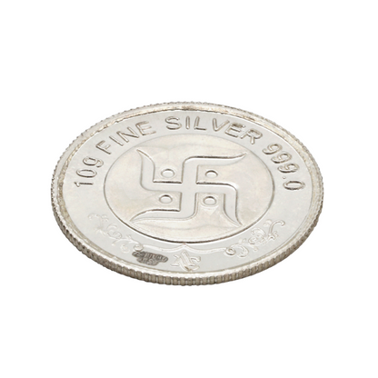 Auspicious Swastika Silver Coin