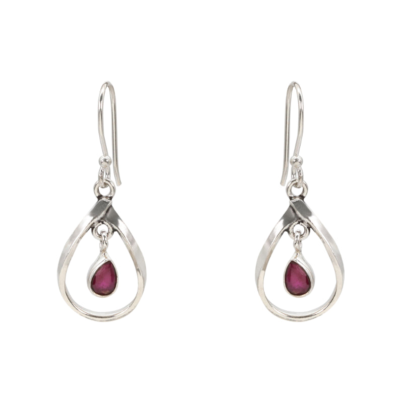 Ruby Halo Earrings