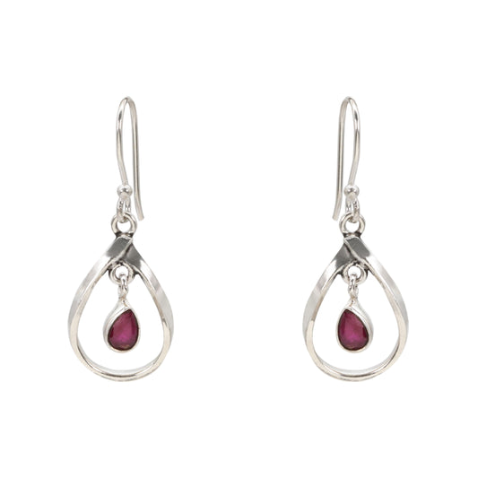 Ruby Halo Earrings