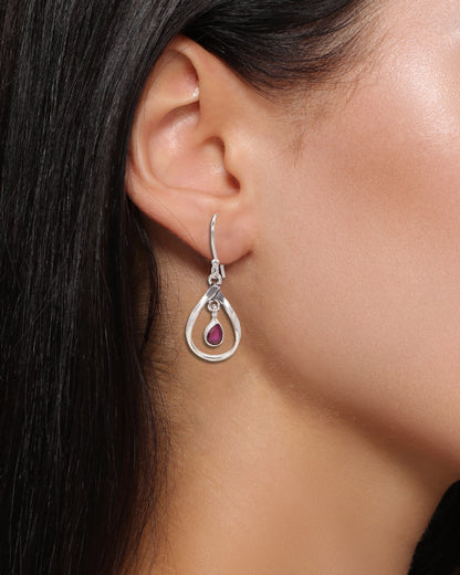 Ruby Halo Earrings