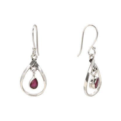 Ruby Halo Earrings
