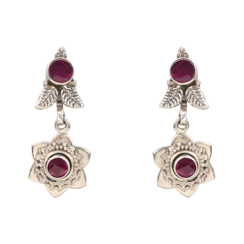 Scarlet Leaf Bloom Earrings