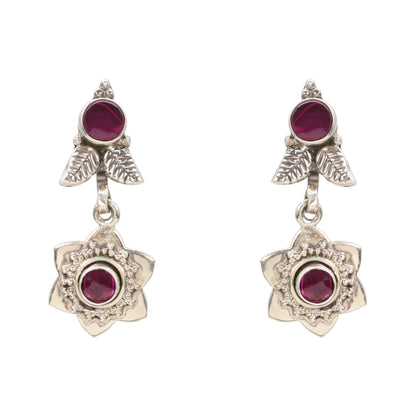 Scarlet Leaf Bloom Earrings