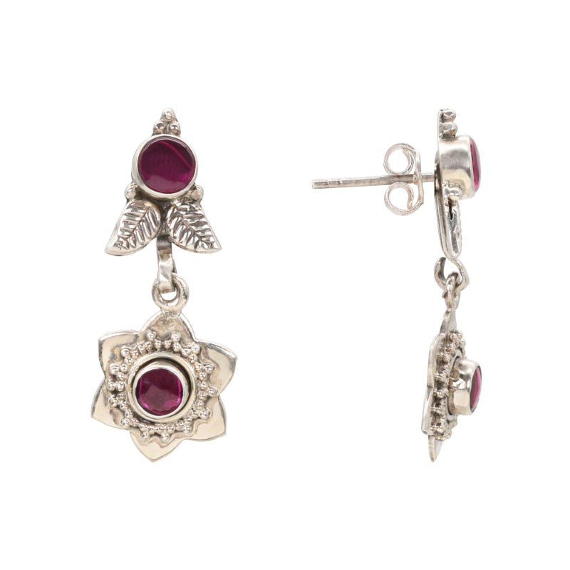 Scarlet Leaf Bloom Earrings