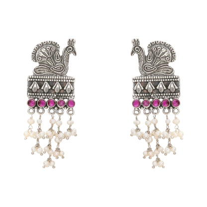 Regal Peacock Cascade Earrings