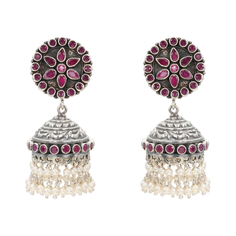 Ruby Cascade Jhumkis