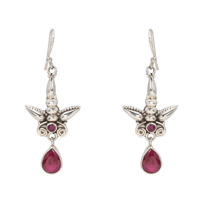 Tribal Crest Silver Danglers