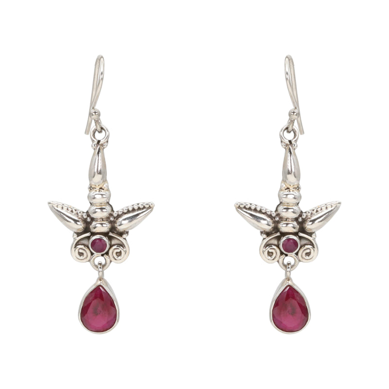 Tribal Crest Silver Danglers